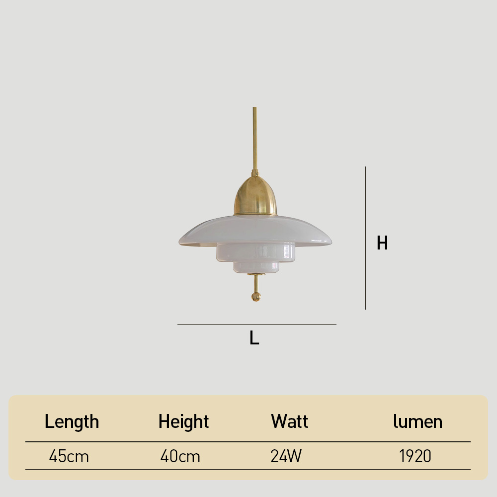 Retro Bauhaus White Pendant Light - Mid-Century Hanging Island