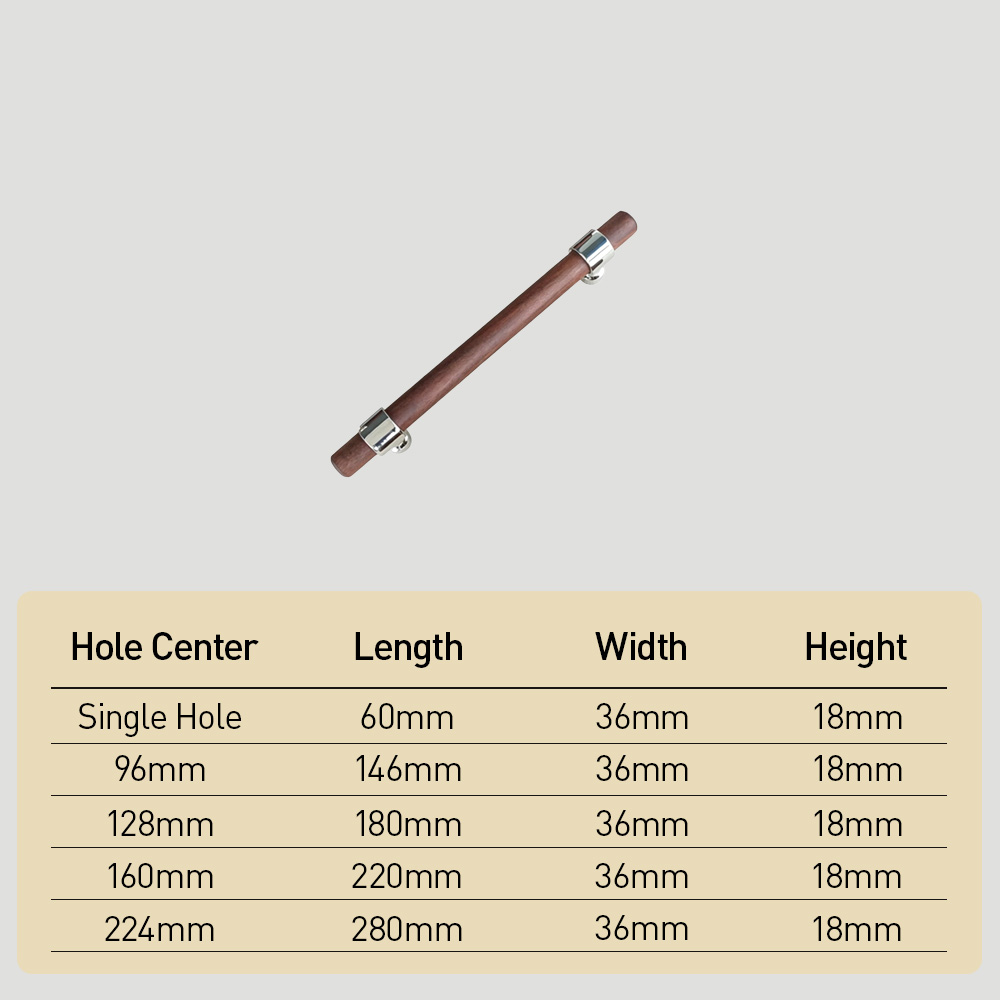 Modern Walnut Wood Decorative Drawer Pulls
