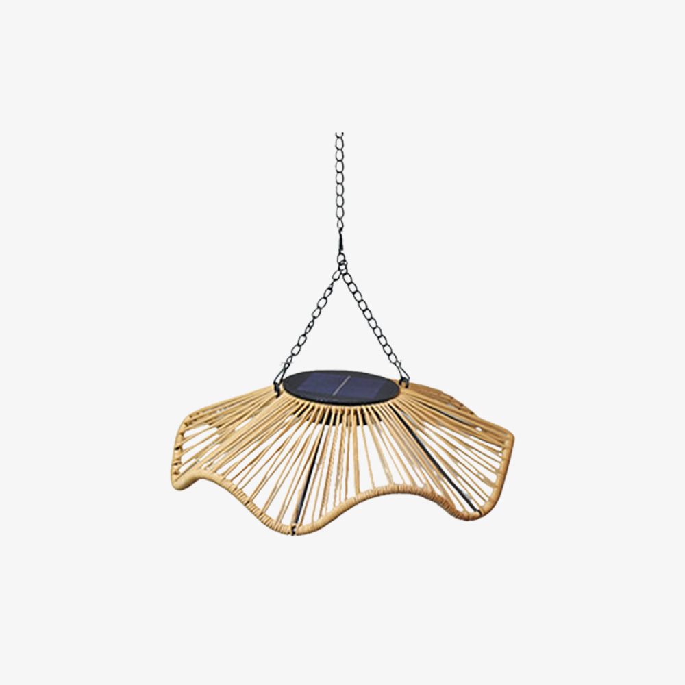 Boho Woven Waterproof Solar Pendant Light for Outdoor Patio