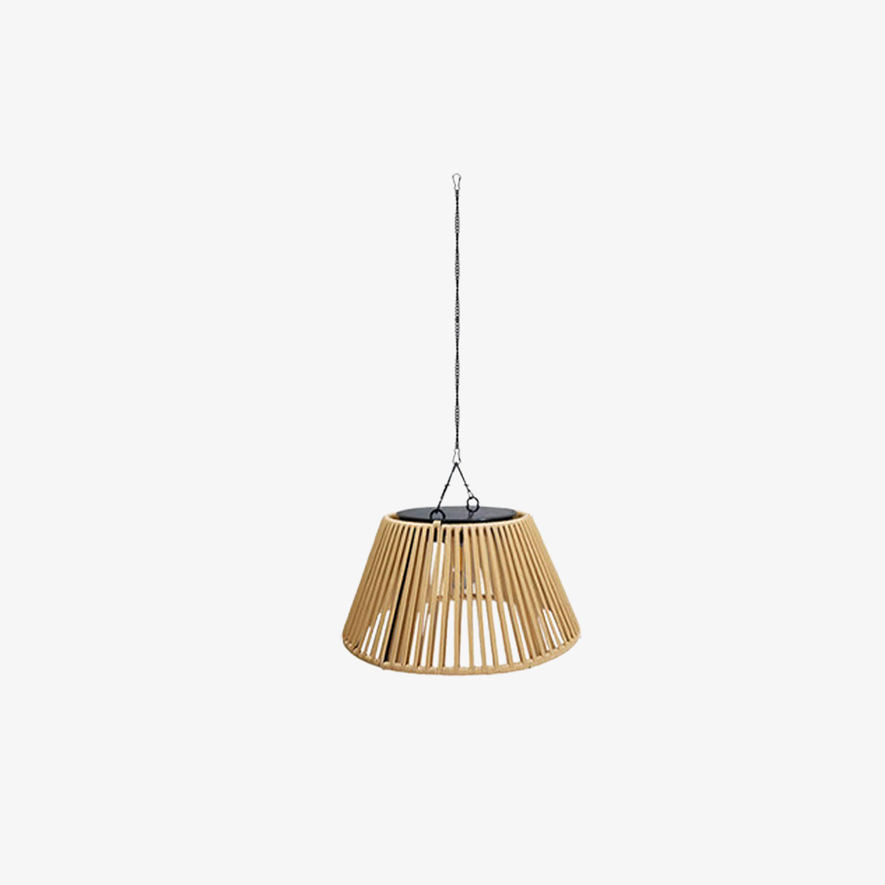 Rattan Waterproof Dual-Charged Solar Pendant Light