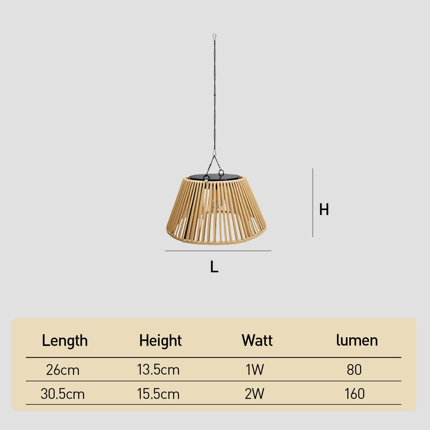 Rattan Waterproof Dual-Charged Solar Pendant Light