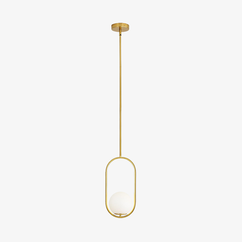 Elegant Brass 1-Light Globe Pendant Fixture for Bedroom
