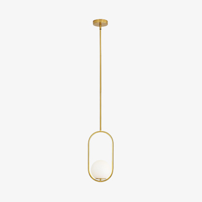 Elegant Brass 1-Light Globe Pendant Fixture for Bedroom