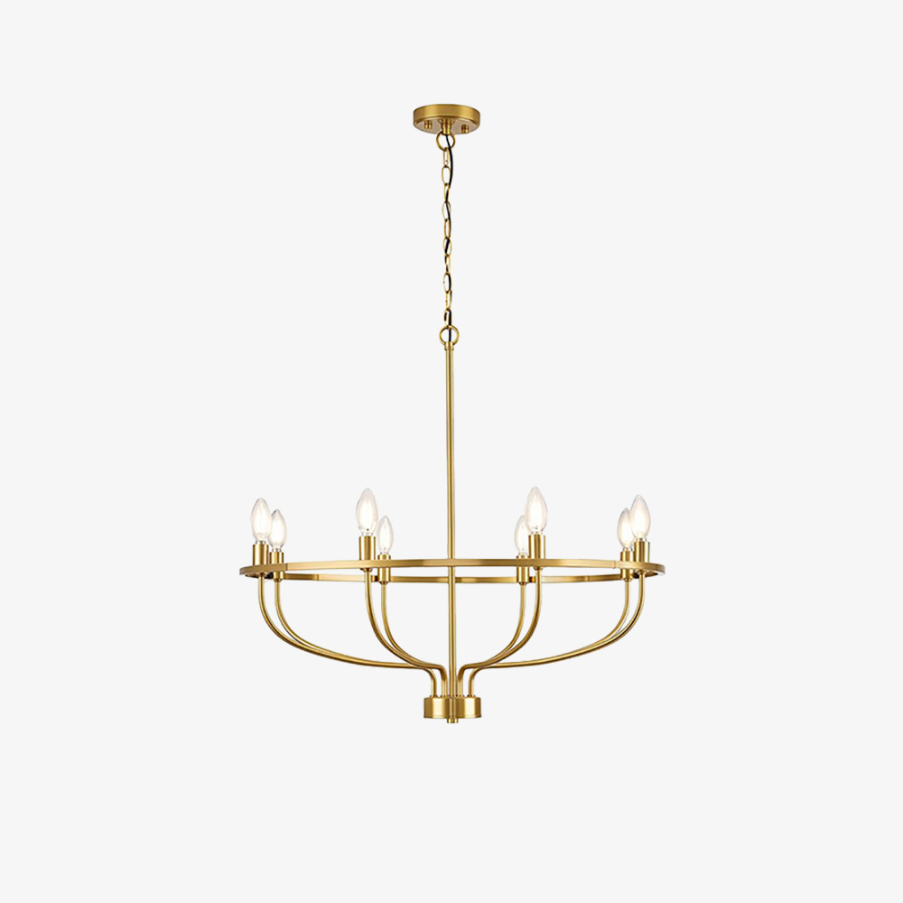 Modern Gold 8-Light Farmhouse Chandelier for Dining Room