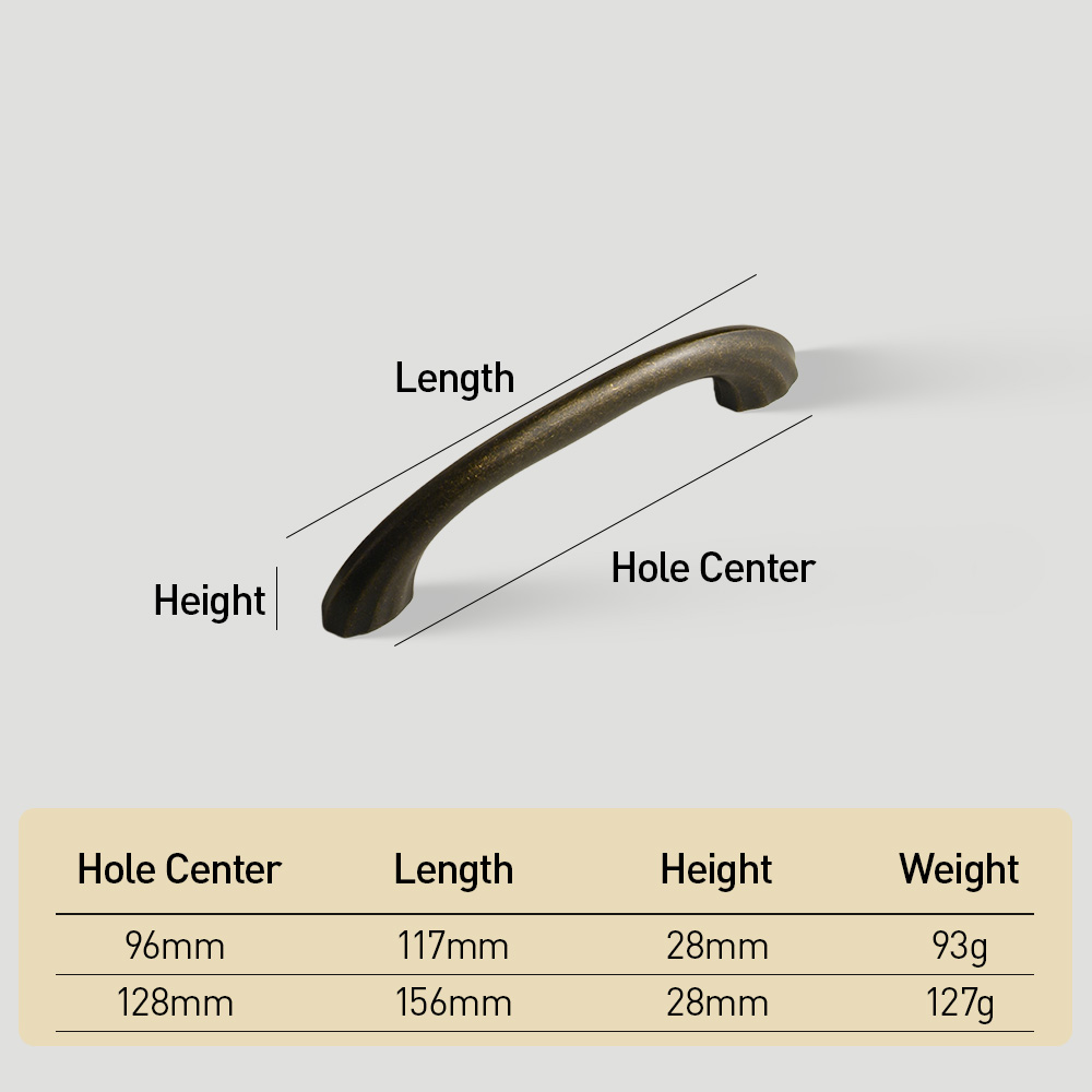 Modern Curved Black and Brass Arc Cabinet Pulls