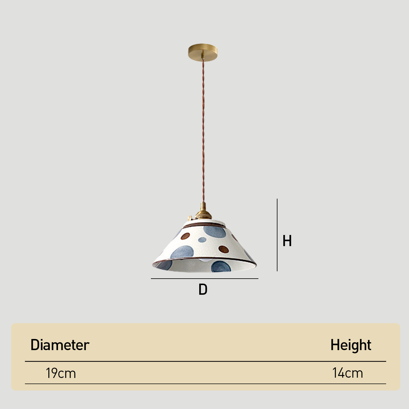 Blue Polka Dot Ceramic Pendant Light & Wall Sconce Set
