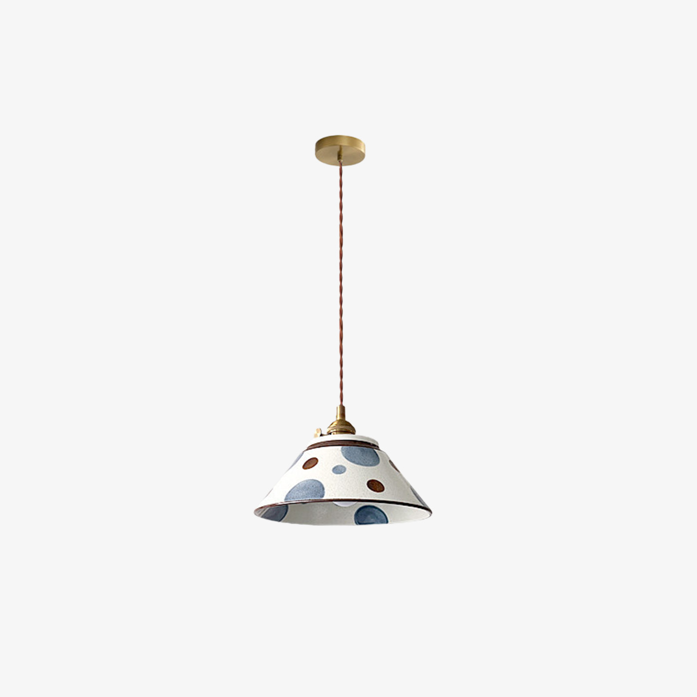 Blue Polka Dot Ceramic Pendant Light & Wall Sconce Set