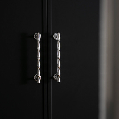 Light French Bamboo Polished Brass Drawer Pulls