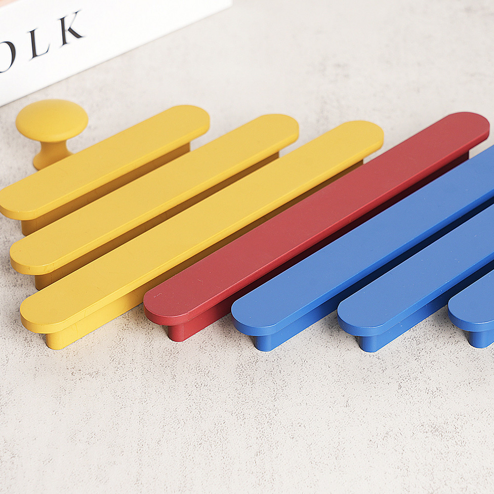 Modern Colorful T-Bar Wardrobe Cabinet Handle
