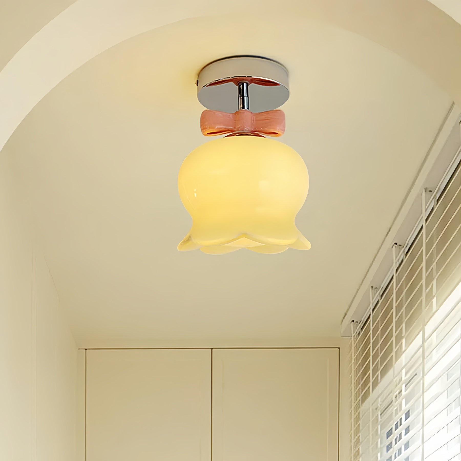 Homdiy Ceiling Light Modern Flower Shape Hallway Semi Flush Ceiling Lights