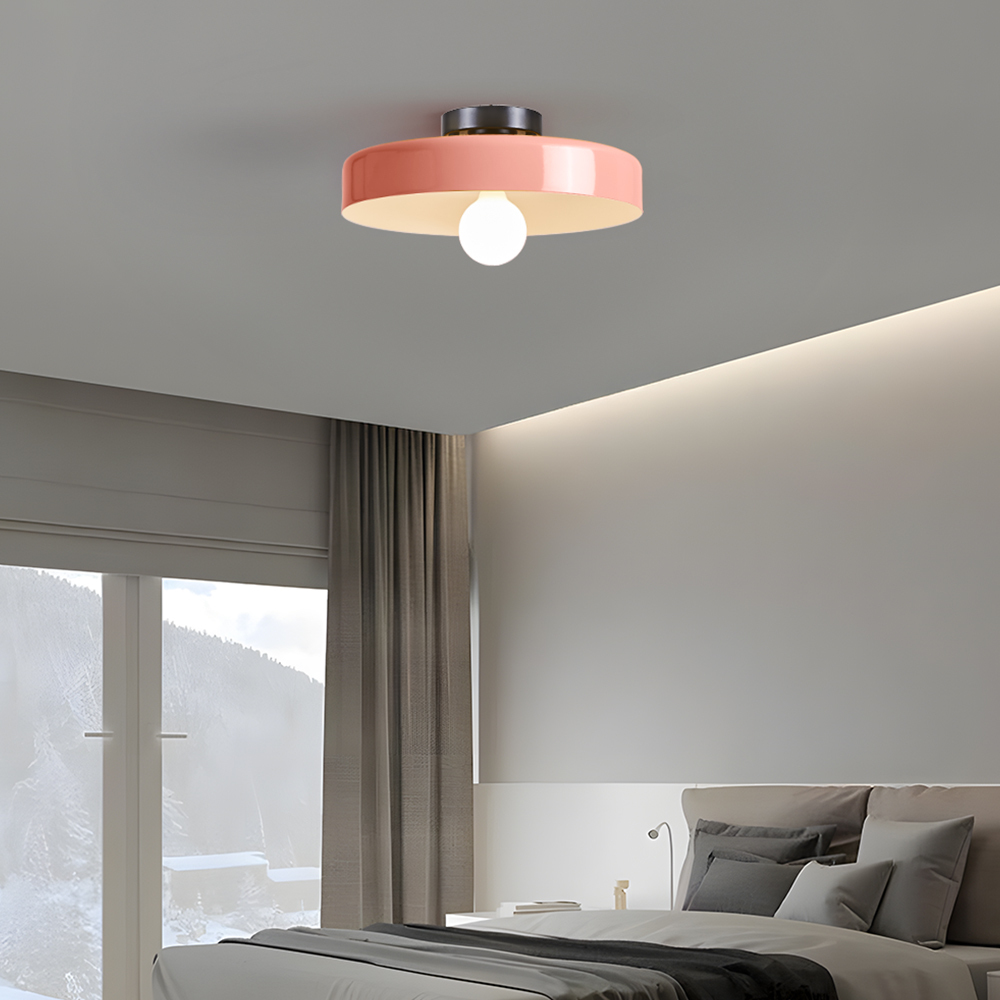 Semi Flush Simple Colorful Iron Bedroom Ceiling Lights
