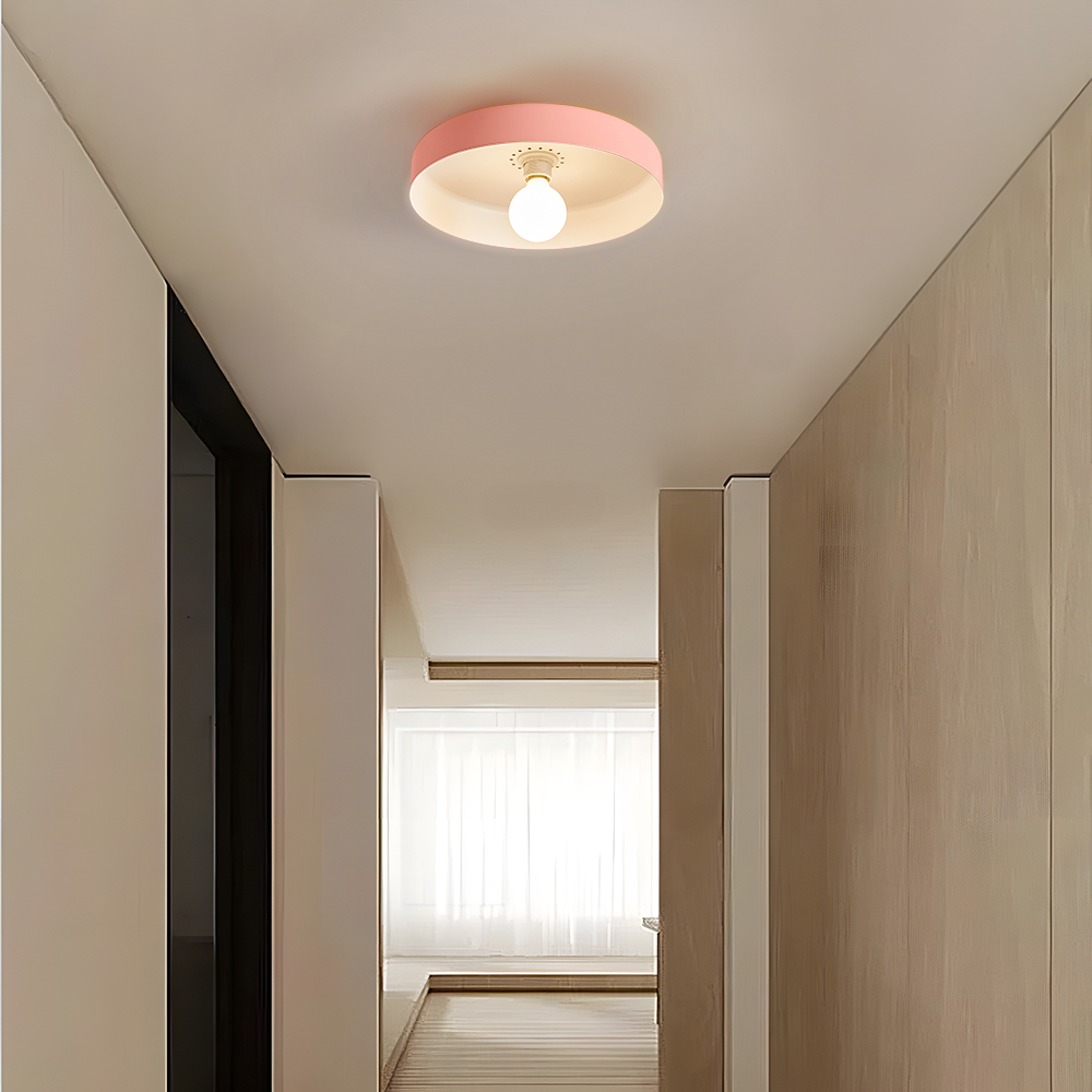 Semi Flush Simple Colorful Iron Bedroom Ceiling Lights