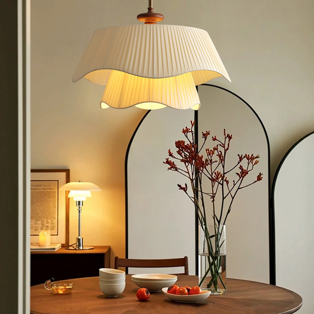 [Copy]Medieval Style Glass Beige Dining Room Pendant Light