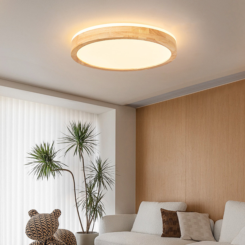 Simple Wood LED Ceiling Lights For Bedroom 