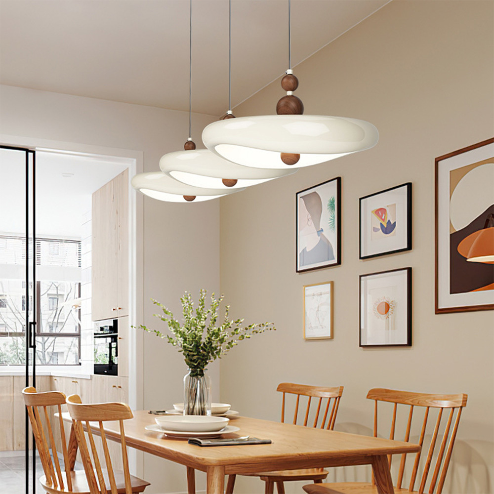 Wabi-Sabi Cream LED Dining Room Pendant Light