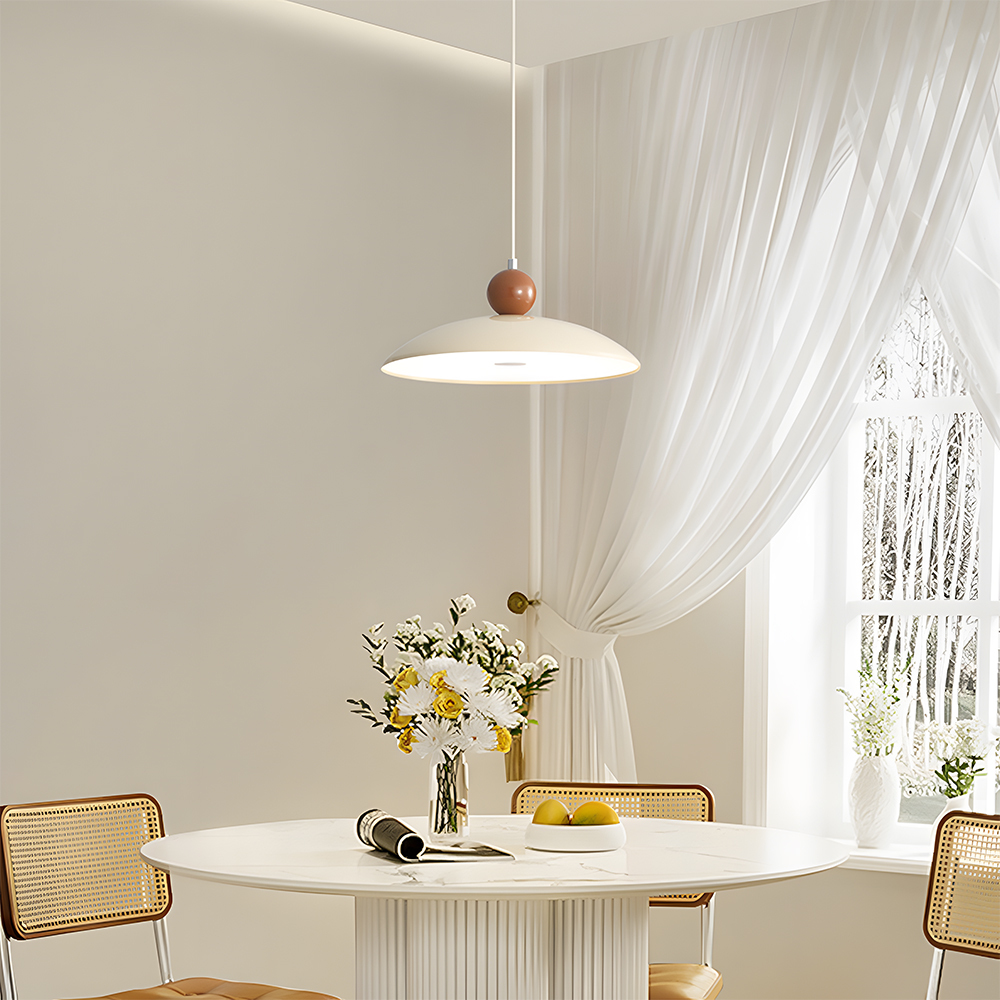 Scandi-Style Cream Minimalist Acrylic Pendant Light