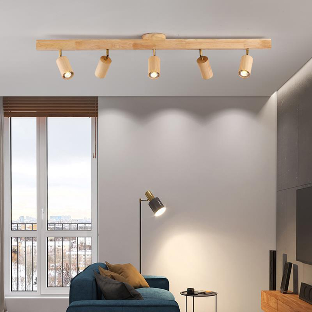 Japanese Minimalist Solid Wood Spotlight for TV Accent Wall