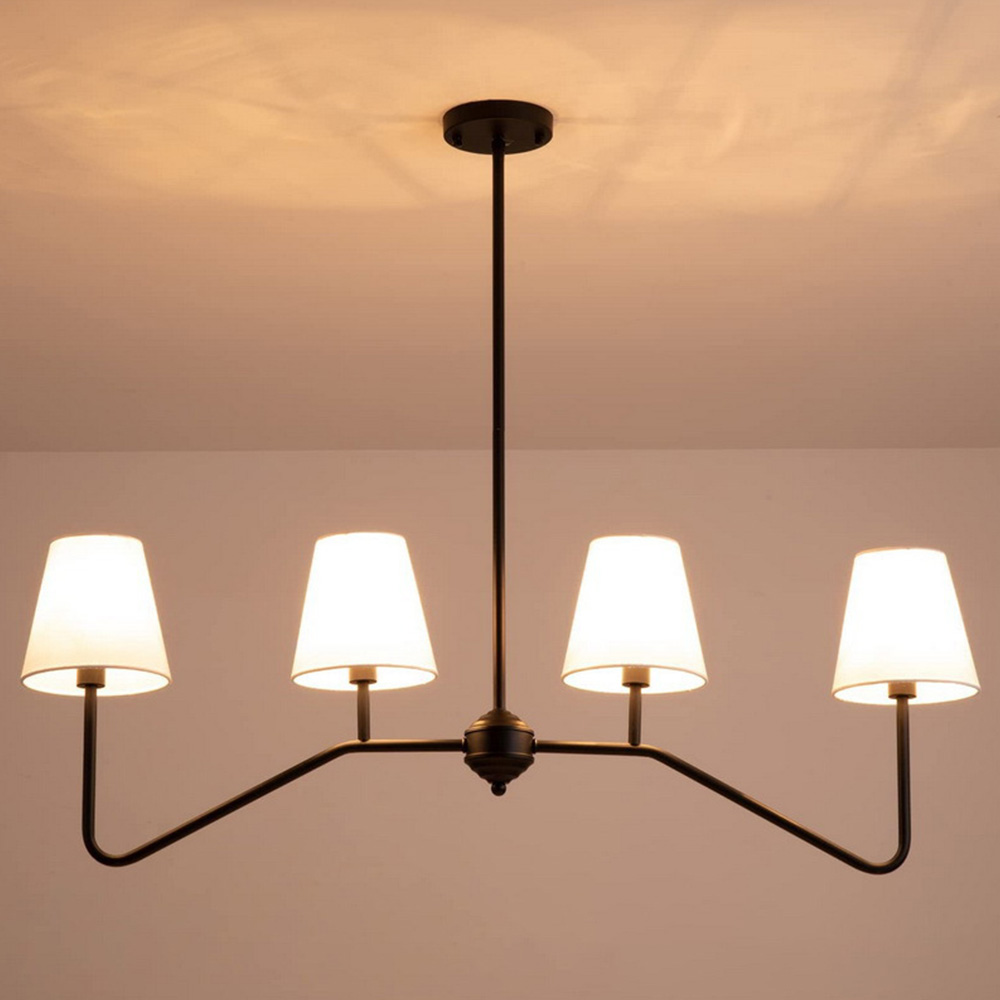 French Country Black Metal Chandelier 