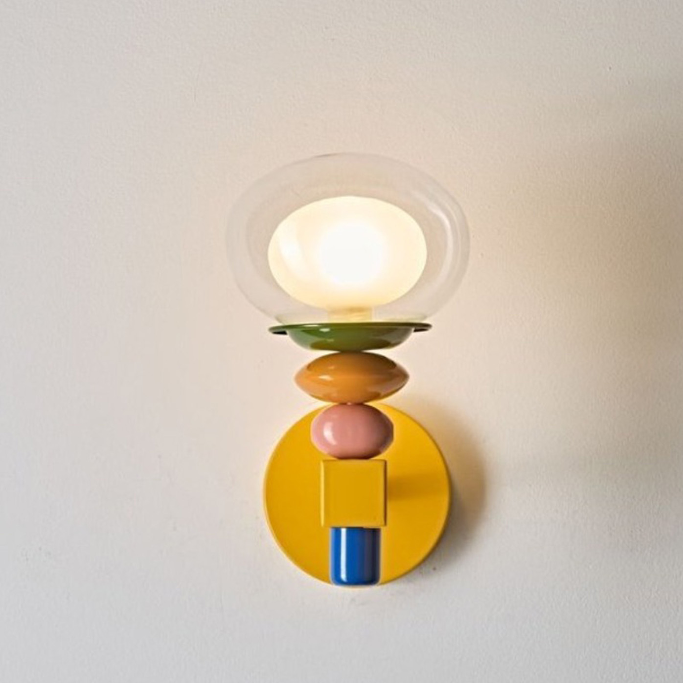 Postmodern Colorful Beaded Glass Pendant Light & Wall Sconce Set