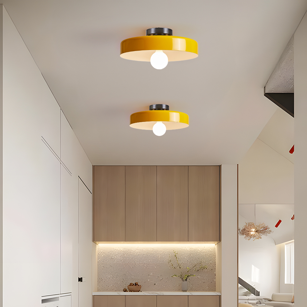 Semi Flush Simple Colorful Iron Bedroom Ceiling Lights