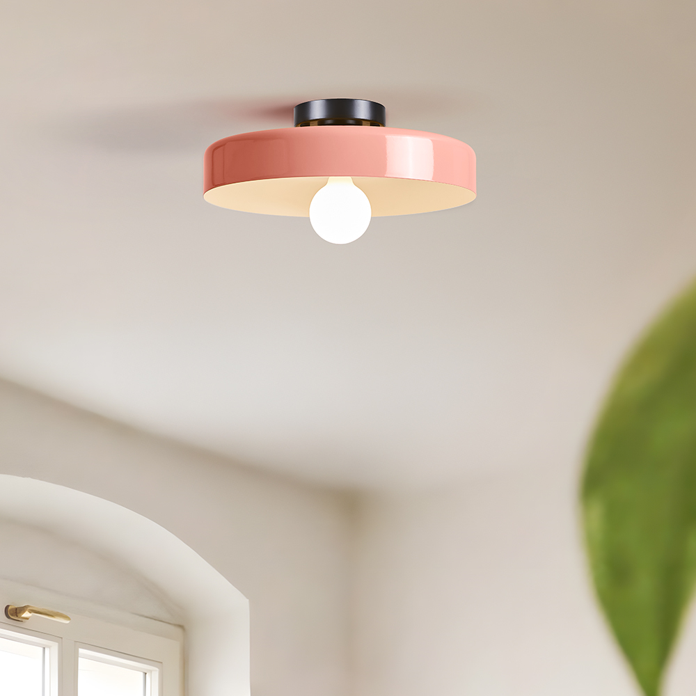 Semi Flush Simple Colorful Iron Bedroom Ceiling Lights