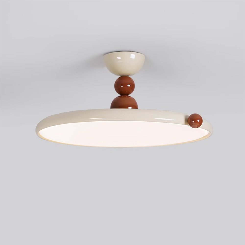 Stylish Cream Art Deco Round Flush Mount Ceiling Light