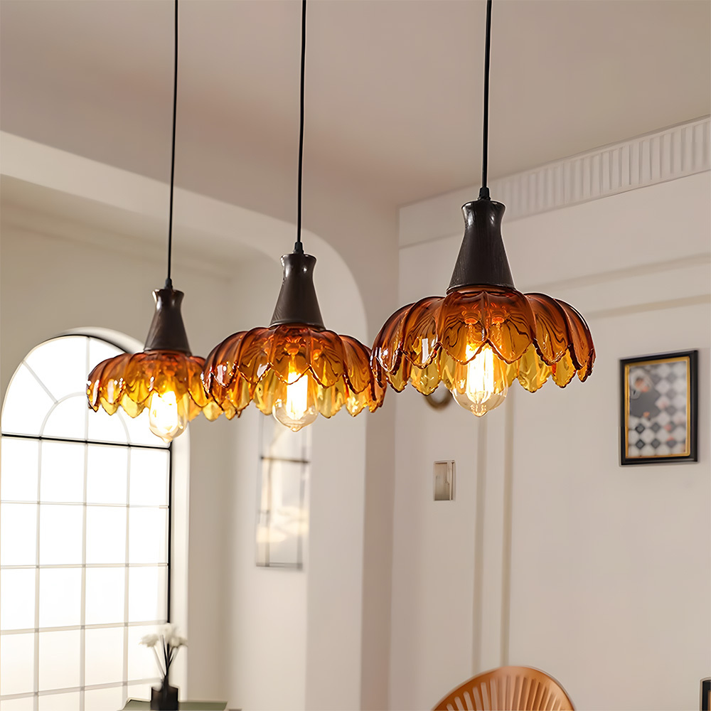 [Copy]Retro Crackle Glass LED Dining Room Pendant Light