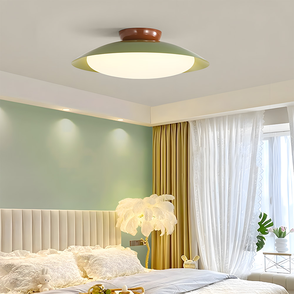 Nordic Creamy Iron LED Bedroom Ceiling Lights