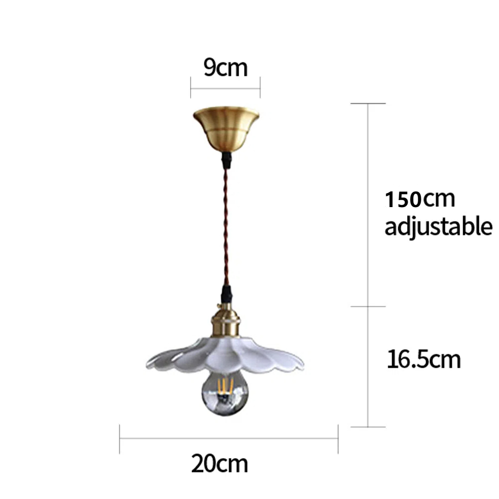 Rustic White Ceramics Pendant Light For Living Room