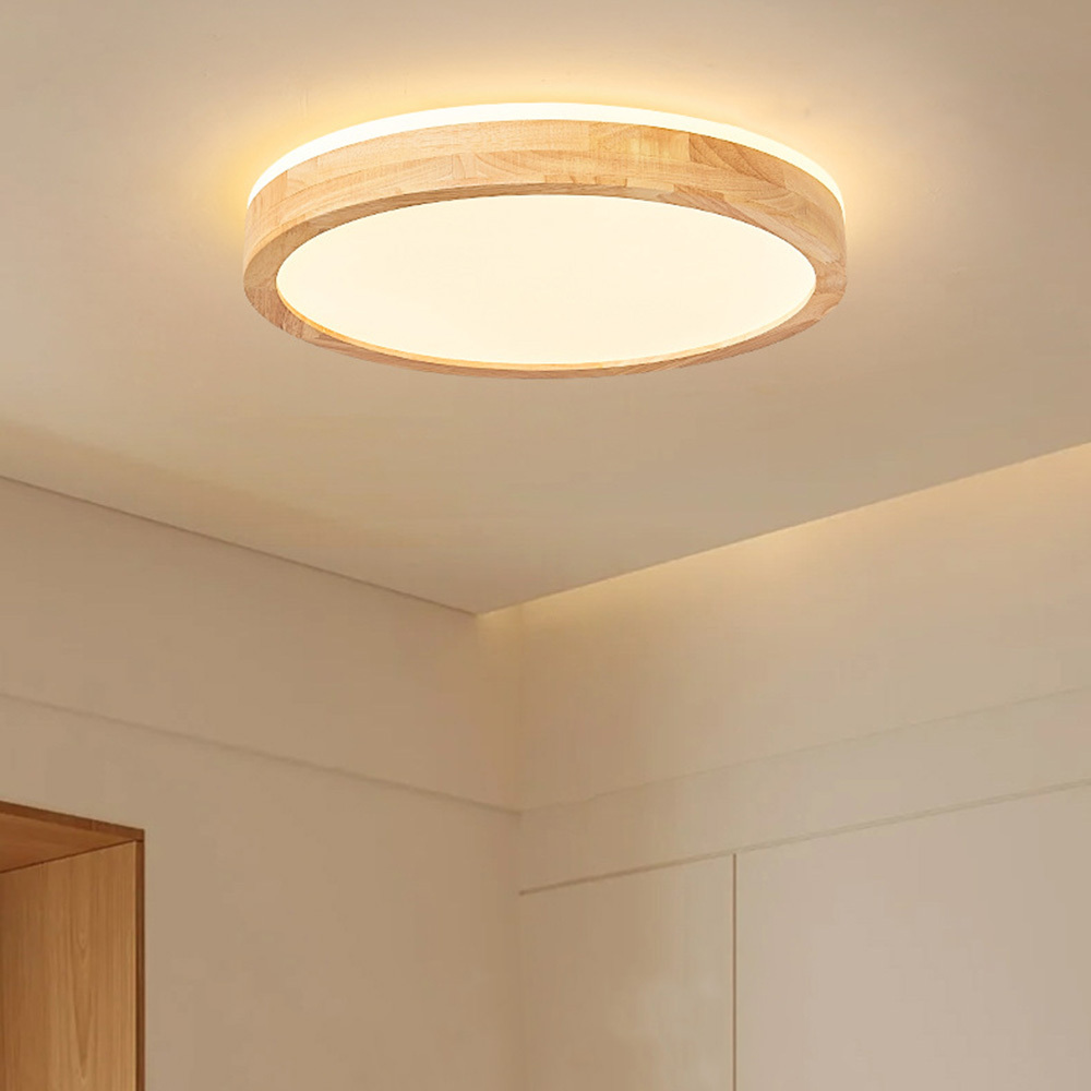 Simple Wood LED Ceiling Lights For Bedroom 