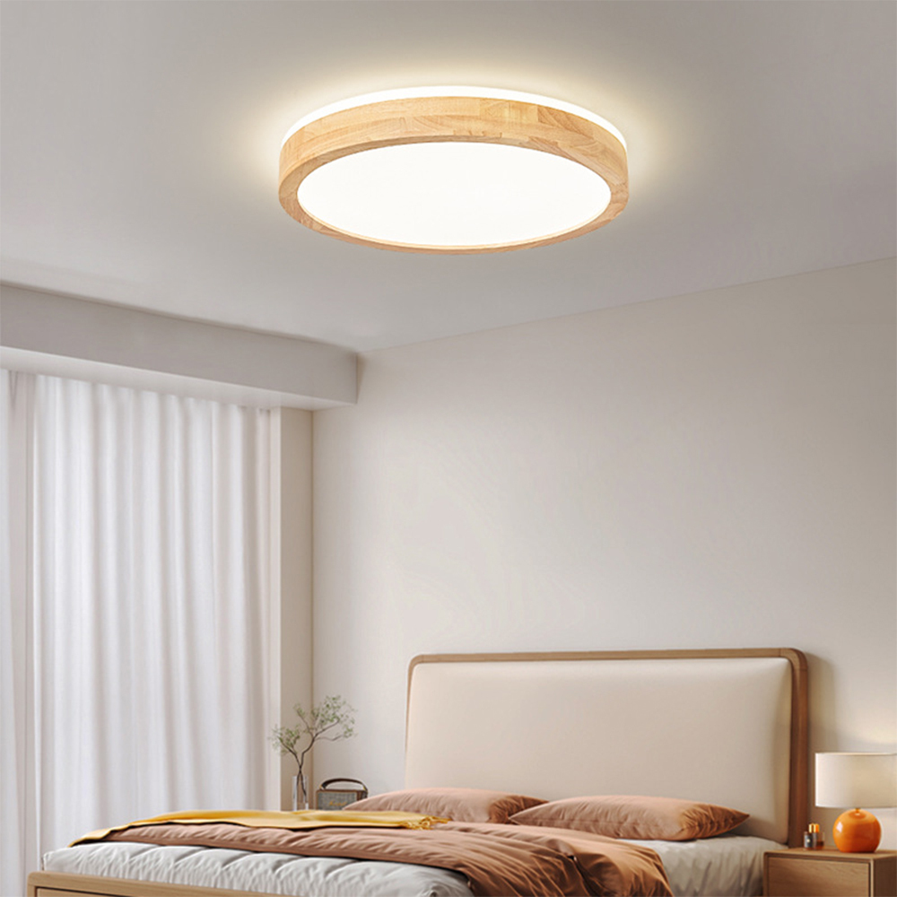 Simple Wood LED Ceiling Lights For Bedroom 