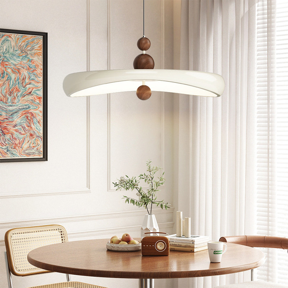 Wabi-Sabi Cream LED Dining Room Pendant Light