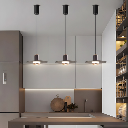 Sleek Acrylic Metal LED Hanging Light For Kitchen Ceiling Fixture