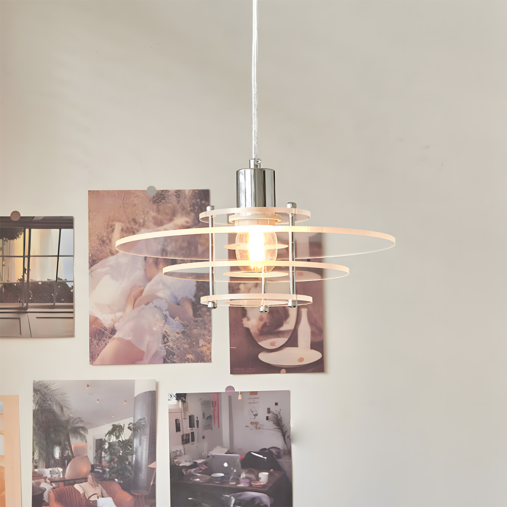 Modern UFO Pendant Light Iron Acrylic Multi-Layer Lamp