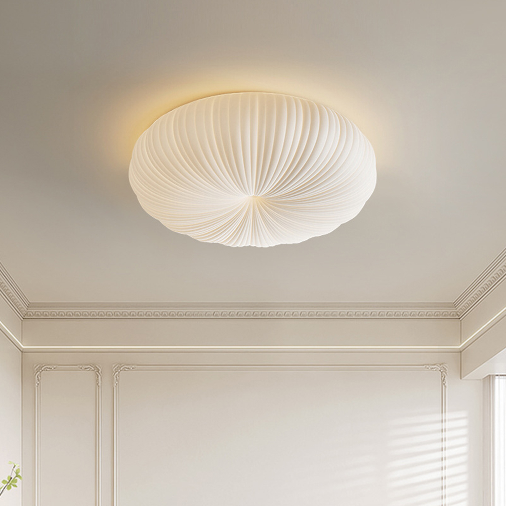 Cream Dimmable Pumpkin White Led Flush Mount Ceiling Light