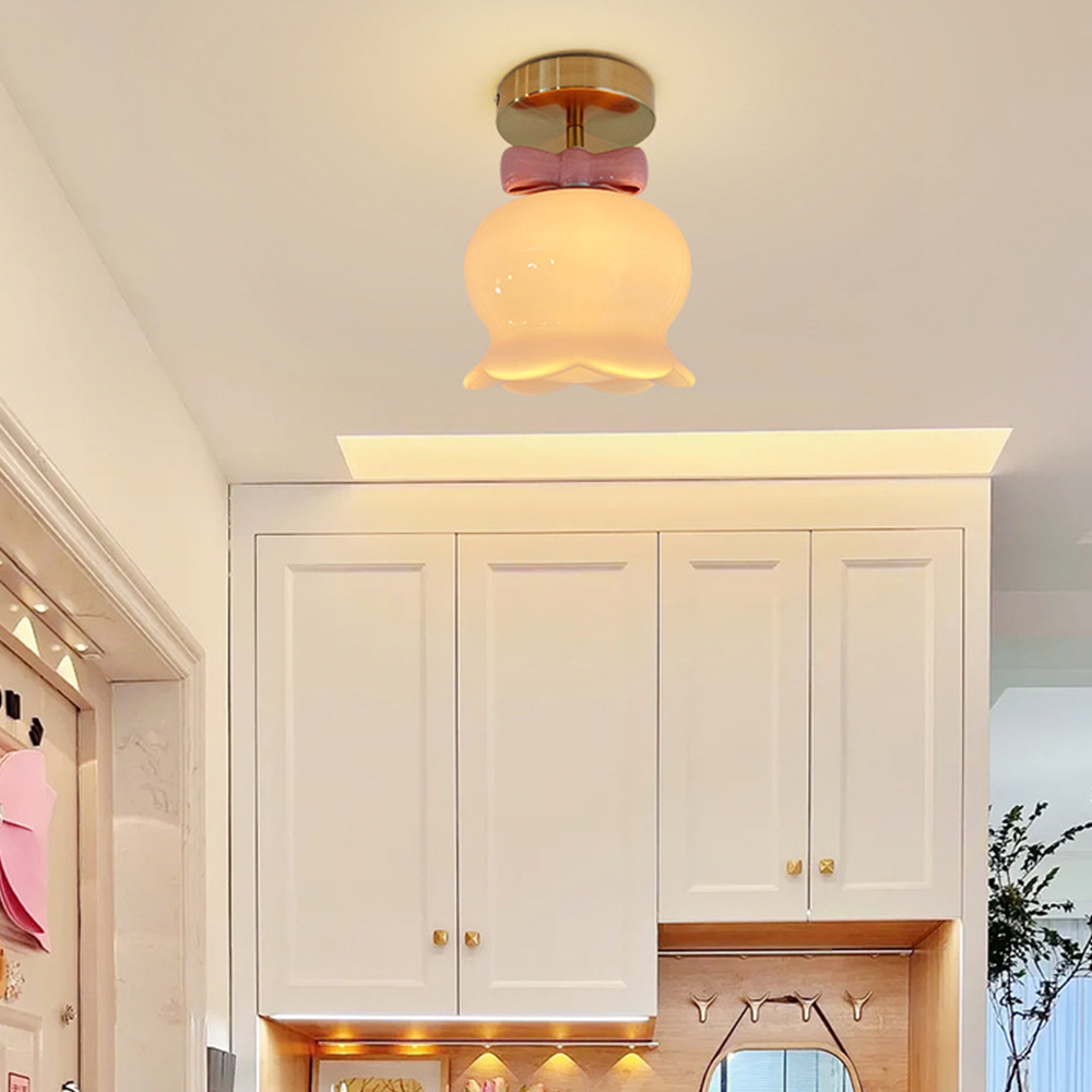 Modern Cream Style Flower Shaped Ceiling Lighting