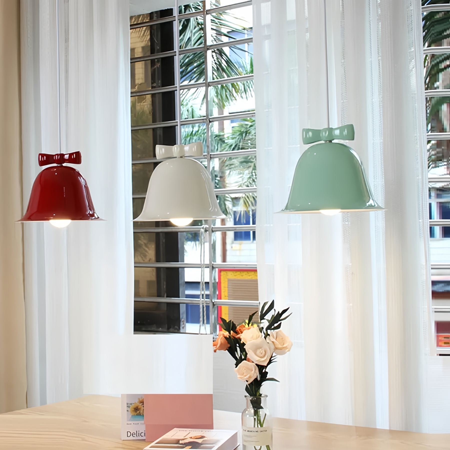 Creative Colorful Mini Bow Iron Pendant Light