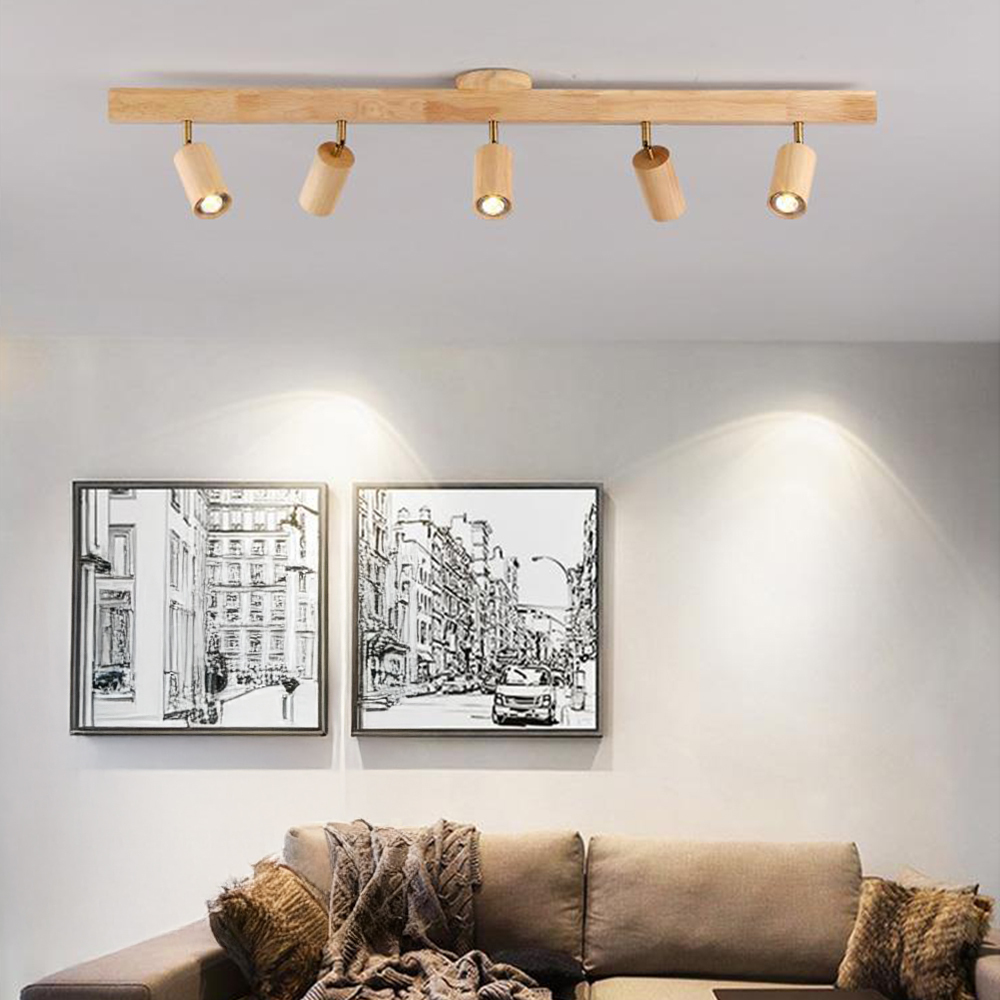 Japanese Minimalist Solid Wood Spotlight for TV Accent Wall