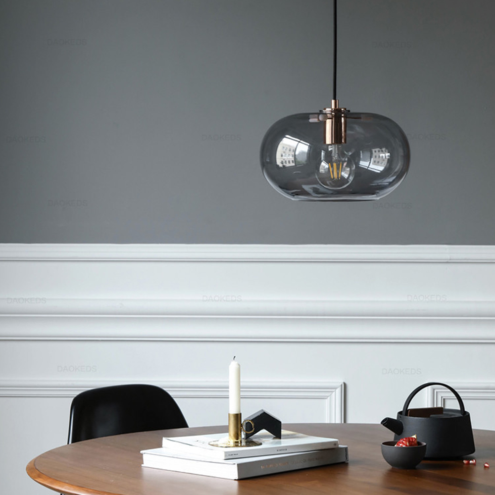 Modern Glass Iron Pendant Light For Kitchen