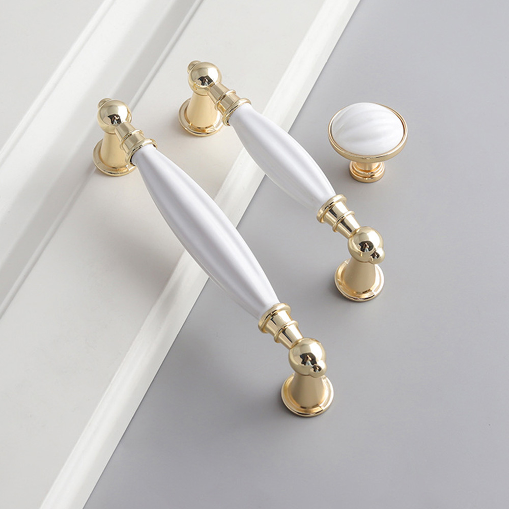 Modern Solid Zinc Alloy & Ceramic Cabinet Pulls