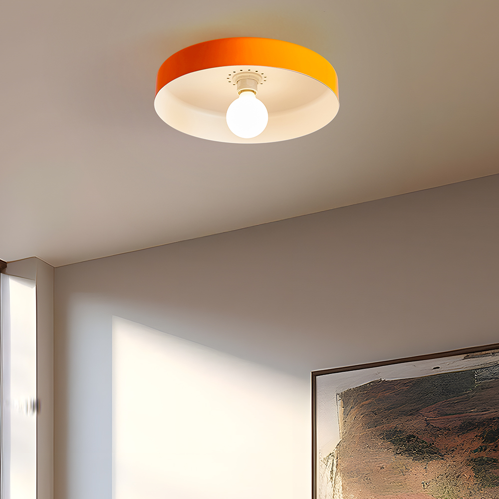 Semi Flush Simple Colorful Iron Bedroom Ceiling Lights