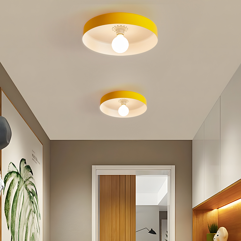 Semi Flush Simple Colorful Iron Bedroom Ceiling Lights