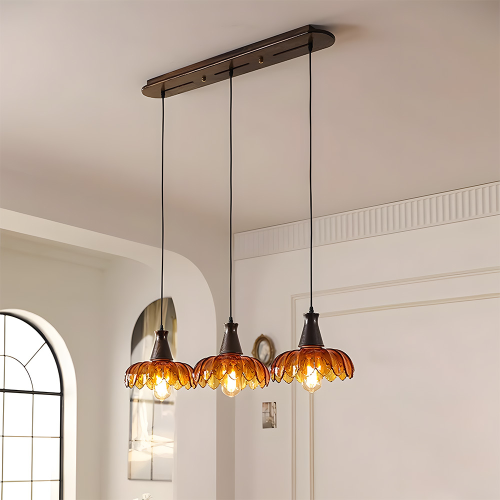 [Copy]Retro Crackle Glass LED Dining Room Pendant Light