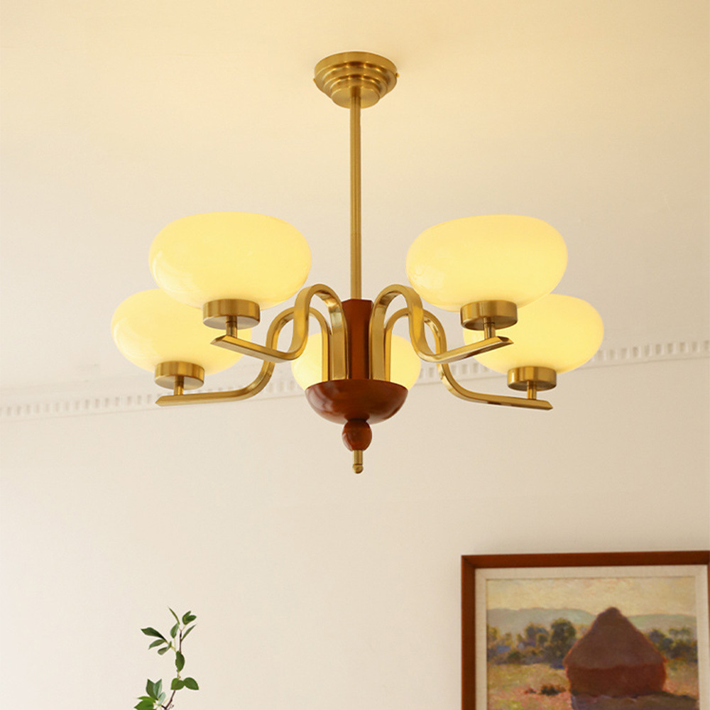 [Copy]Medieval Ball Glass Iron Brown Living Room Chandelier