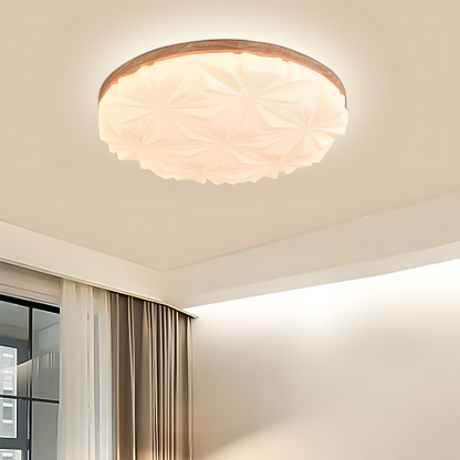 Creamy White Wood Led Living Room Ceiling Light-1