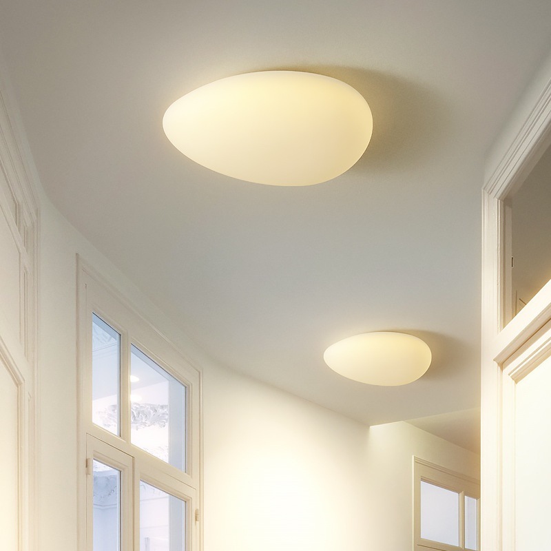 Pebble Shape Simple LED Bedroom White Ceiling Lights