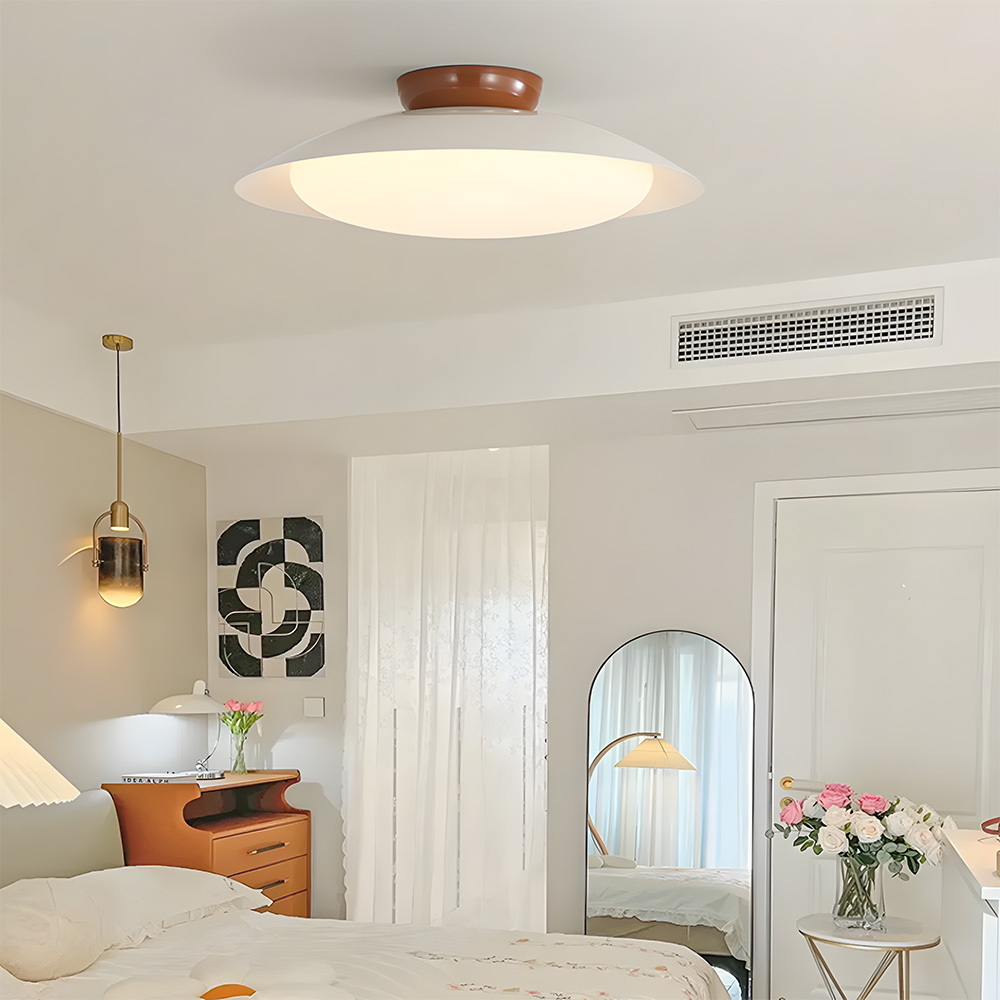 Nordic Creamy Iron LED Bedroom Ceiling Lights