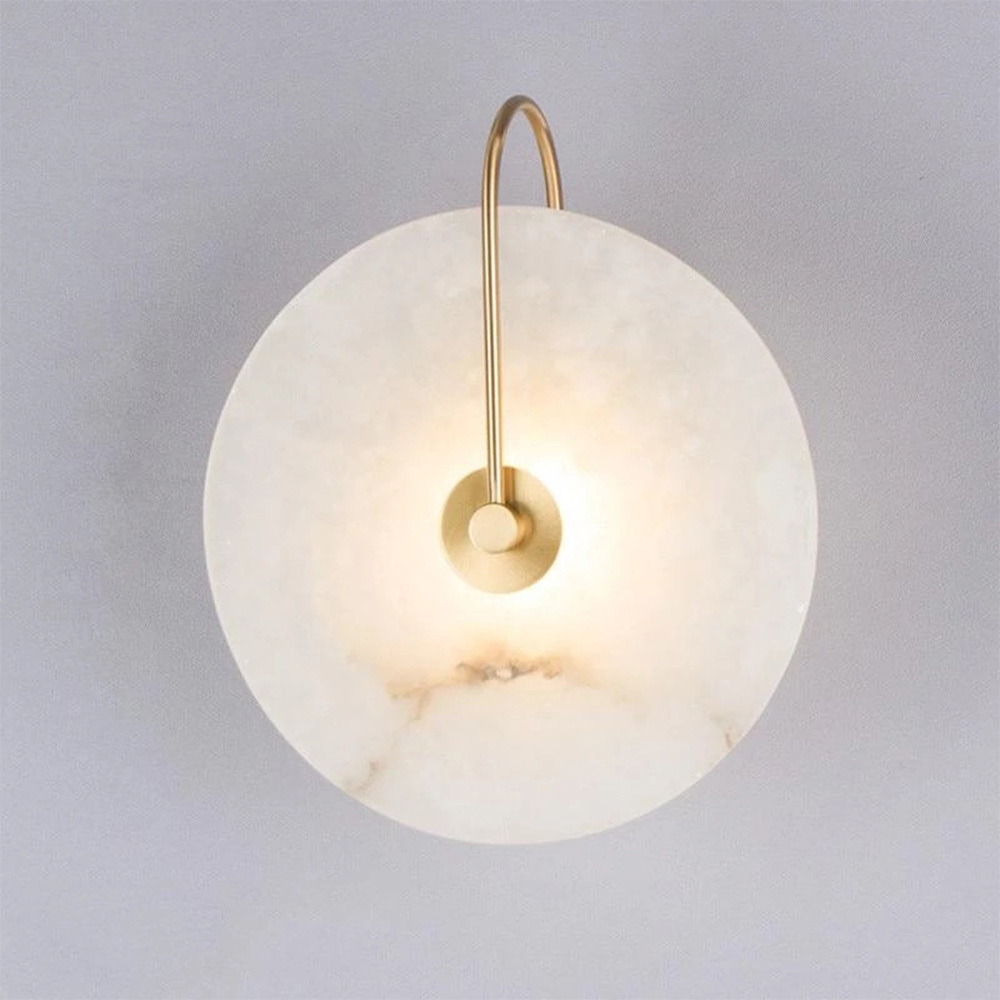 Simple Marble Round LED Bedroom Wall Light