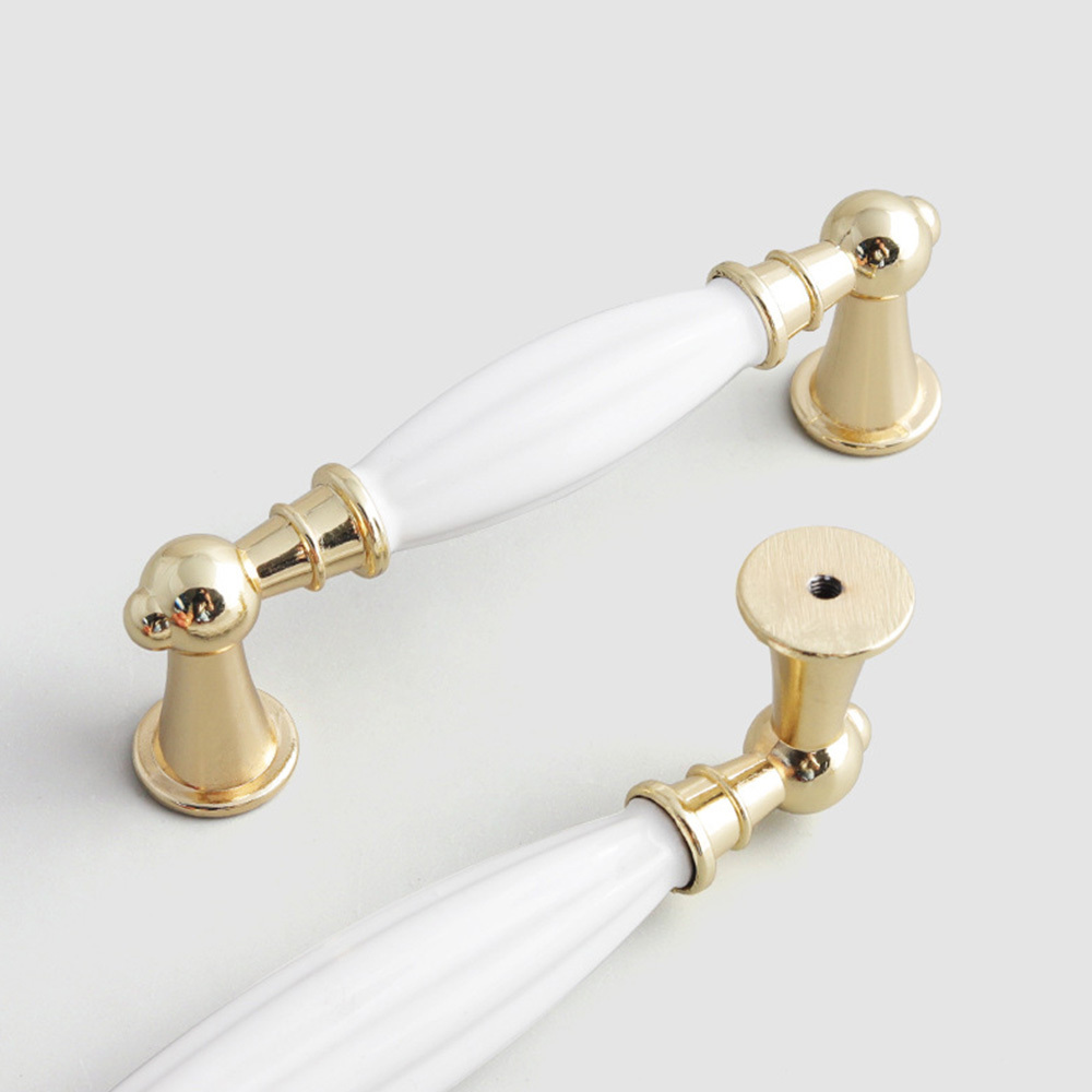 Modern Solid Zinc Alloy & Ceramic Cabinet Pulls