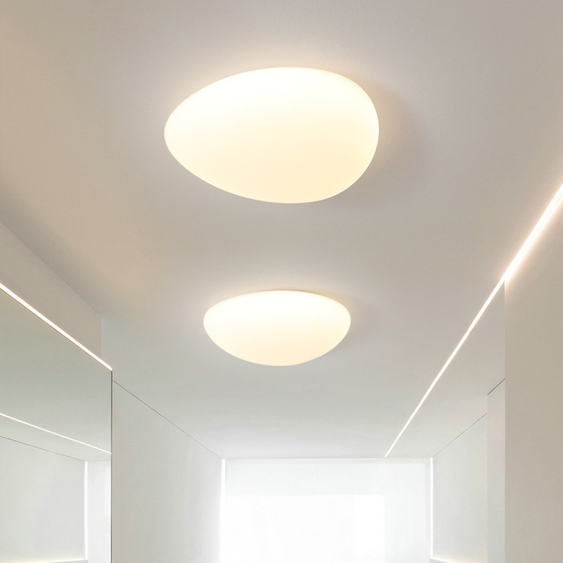 Pebble Shape Simple LED Bedroom White Ceiling Lights